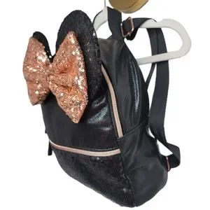 Disney | Bags | Disney Minnie Mouse Sparkle Sequin Bow Rose 